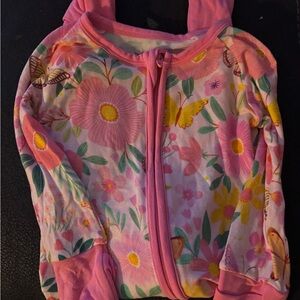 Little Sleepies Pink Floral Kids Footies